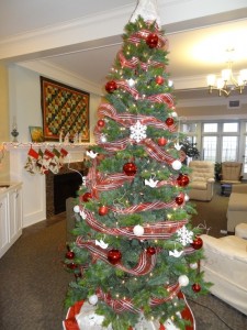 The tree is adorned with doves bearing names of Elders who have passed away while living at Frieda House.